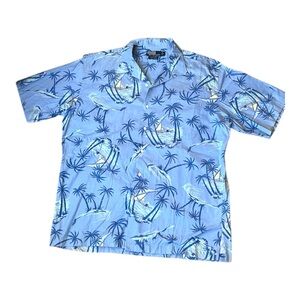 Men’s Polo Ralph Lauren Clayton Vintage Blue Hawaiian Shirt, Size Large